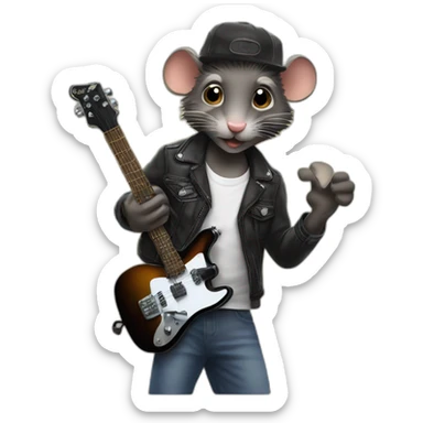 Raton laveur qui fait le signe du rock 'n' roll sticker