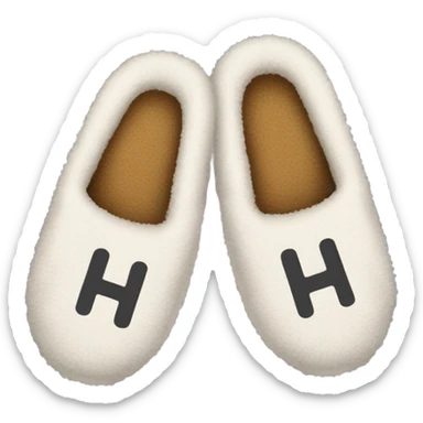 slippers design shaped like letter h sticker