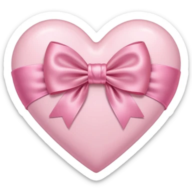 light pink heart with pink bow sticker
