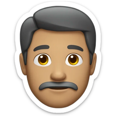 Hombre con barba sin pelo sticker