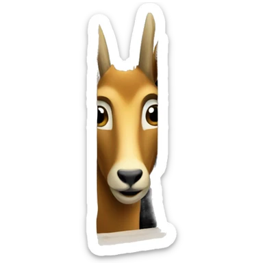 chamois peeping behind the door sticker