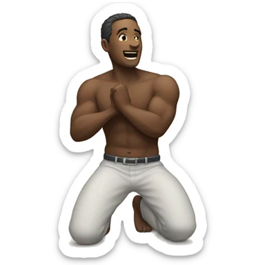 man kneeling with fist in the air sticker