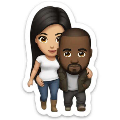 kim kardashian carrying midget kanye sticker