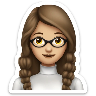 Teen Girl with brown hair wearing latex gloves  sticker