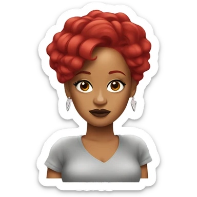 Rihanna with red hair  sticker