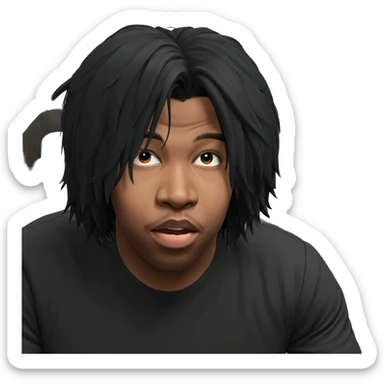 boy with black hair meme sticker