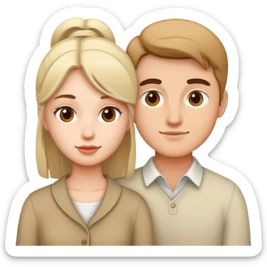realistic portrait of couple sticker