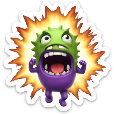 Exploding monster sticker