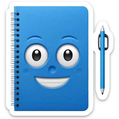 Blue notebook that says opovisual in the cover sticker