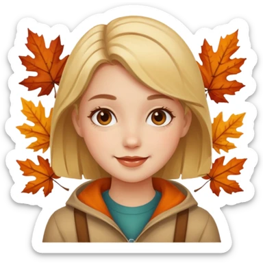 fall happy girly emoji artsy  sticker