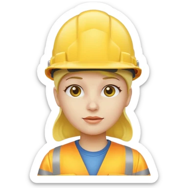 lemon head candy with a hard hat sticker