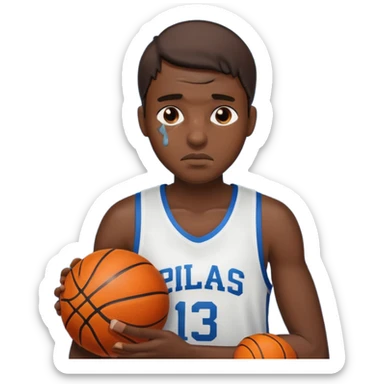 tired basketball player, sweating a lot sticker