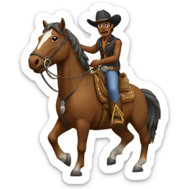 Cowboy on horse sticker
