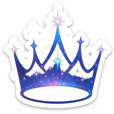 crown with a cosmic sparkle sticker