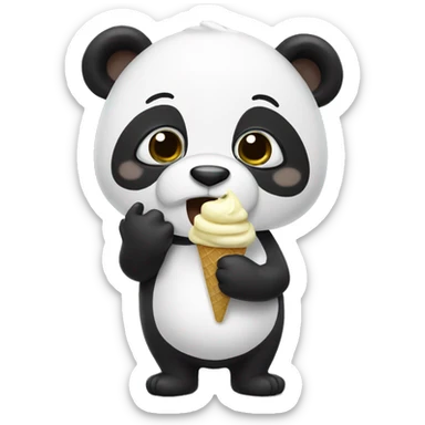 Panda eating ice cream sticker