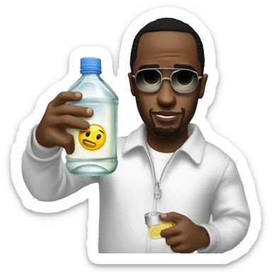 P-Diddy hold baby oil sticker