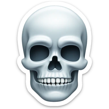 Ice chiseled white skull straight face sticker