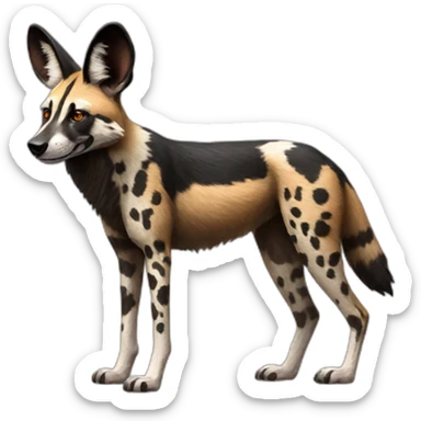 African Wild Dog Full Body sticker