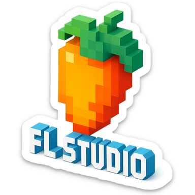 FL Studio logo, voxel style sticker
