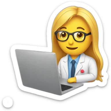 data scientist with graphs in a laptop sticker