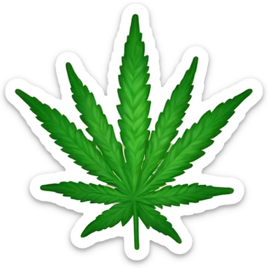 marijuana leaf￼ sticker