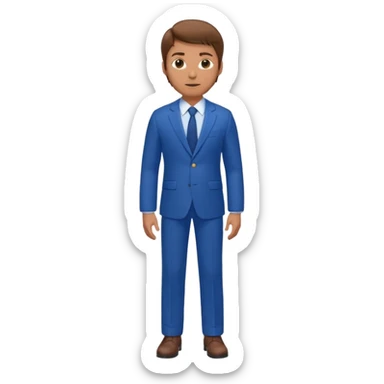 white man with brown hair in blue suit whole body sticker