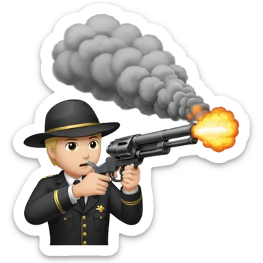 Gun firing sticker