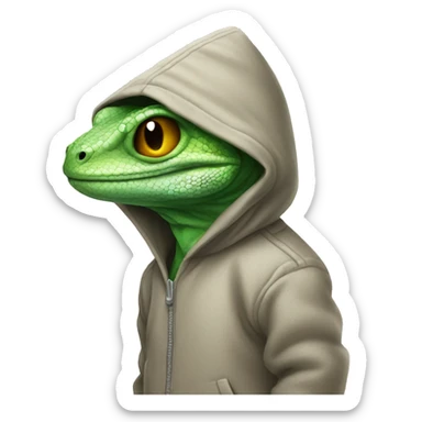 Lizard with a hoodie on sticker