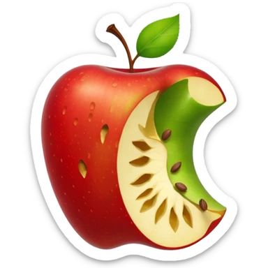 Apple core sticker