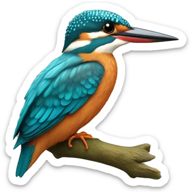 Kingfisher growing sticker