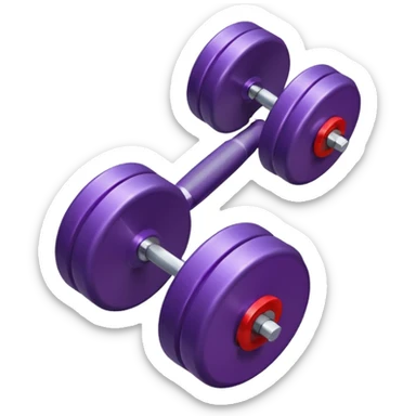 one purple red dumbbell, fitness weight sticker