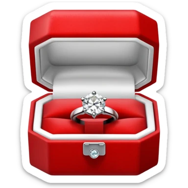 Diamond Ring in Simple Red Box sticker