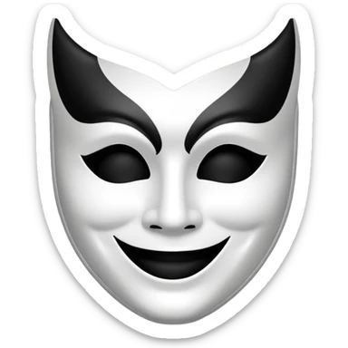 Create this emoji : 🎭 but in White and black  sticker