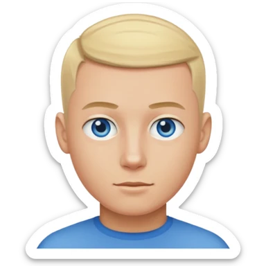 A guy with a blonde buzz cut sticker