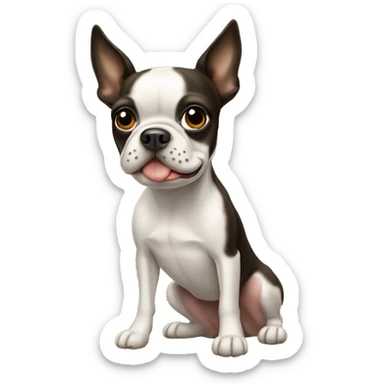 Blonde boston terrier dog sticker
