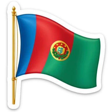 emoji de bandera gitana azul verde y círculo rojo en el centro sticker