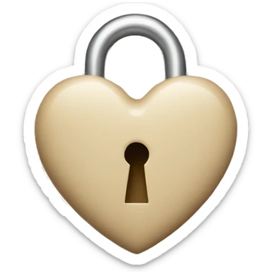 Closed beige lock heart sticker