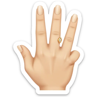 A hand where we do like a middle finger but with the ring finger is the one up sticker