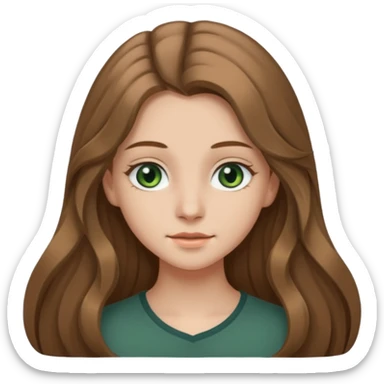 Девушка, светлая шатенка с длинами волосами, лет 18 с серо зелёными глазами по темнее sticker