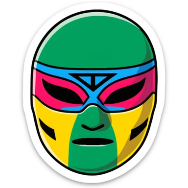 luchador ski mask, colorful mexican wrestling mask sticker