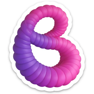 3D spiral with a smooth gradient from pink to purple, clean and modern sticker