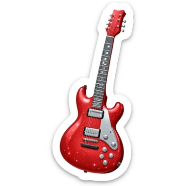 red glitter guittar sticker