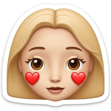 Labubu character with heart eyes, iOS emoji style sticker