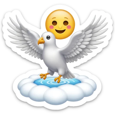 Quiero un emoji de la paz con una paloma blanca y un círculo sticker