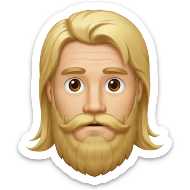 long haired bearded blonde man sticker
