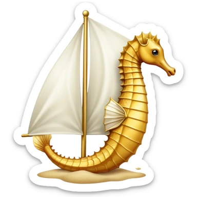 Seahorse with white sail sticker