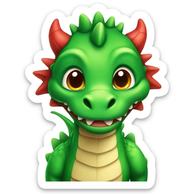 Red and green cute dragon  sticker