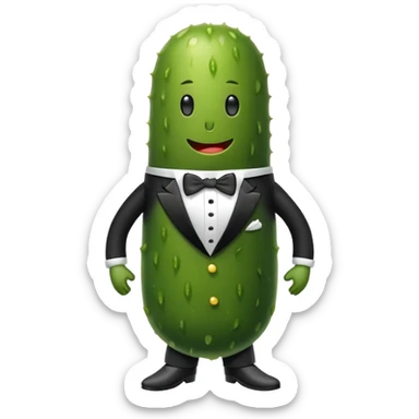 Pickle wearing a tuxedo  sticker