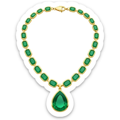 emerald necklace with clasp sticker