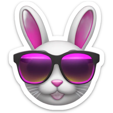 neon bunny sunglasses sticker
